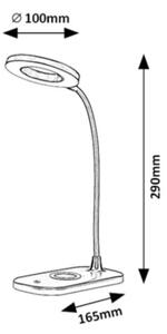 Rabalux 74013 - Lampada da tavolo LED dimmerabile con funzione Touch HARDIN LED/5W/5V nero