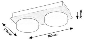 Rabalux 75002 - Lampada LED da soffitto bagno ATTICHUS 2x5,5W IP44