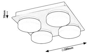 Rabalux 75004 - Lampada LED da soffitto bagno ATTICHUS 4xLED/5,2W/230V IP44