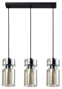 Lampada a sospensione NIVIO nera 3xE27x15W in vetro, dimensioni: 122,5x50x10 cm, IP20, Light Prestige