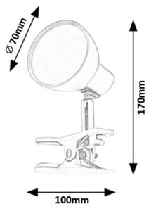 Rabalux 1477 - Lampada LED con Clip NOAH LED/5W/230V