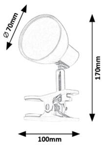 Rabalux 1478 - Lampada LED con Clip NOAH LED/5W/230V