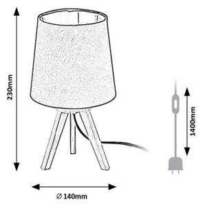 Rabalux 2068 - Lampada da tavolo LYCHEE 1xE14/25W/230V beige
