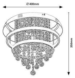 Rabalux 2237 - Lampadario da parete in cristallo PALLAS LED/32W/230V + 3xE14/40W