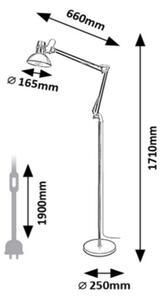Rabalux 2197 - Lampada da terra ARISTEO 1xE27/40W/230V panna/oro
