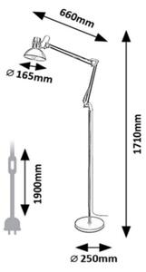 Rabalux 2196 - Lampada da terra ARISTEO 1xE27/40W/230V nero/cromo lucido