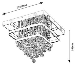 Rabalux 2239 - Lampadario da parete in cristallo PALLAS LED/36W/230V + 4xE14/40W
