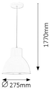 Rabalux 2577 - Lampadario DEREK 1xE27/60W/230V bianco