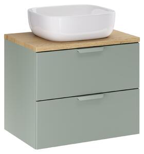 Set di mobili largo 60 cm con piano di lavoro e lavabo da appoggio Smile