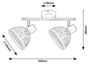 Rabalux 3134 - Faretto RATTAN 2xE14/15W/230V rattan