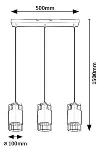 Rabalux 3126 - Lampadario su corda DIMITRI 3xE27/40W/230V