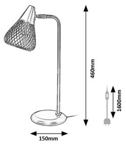 Rabalux 3181 - Lampada da tavolo FANNY 1xE14/25W/230V nero