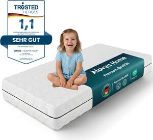 Alavya Home® Materasso per bambini 90 x 200 cm COZY PLUS in schiuma fredda 200x90x16 cm - Bianco