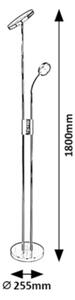 Rabalux 3239-LED Lampada da terra dimmerabile OPHUS LED 18,5W+4,5W cromo