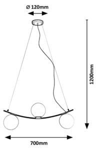 Rabalux - Lampadario su filo 3xE14/5W/230V