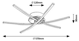 Rabalux 4606 - Plafoniera CYCLONE LED/21W/230V 4000K