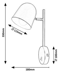 Rabalux 5242 - Lampada da muro EGON 1xE14/40W/230V nera