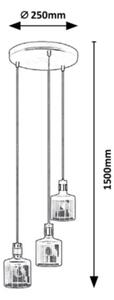 Rabalux - Lampadario su filo 3xE27/9W/230V