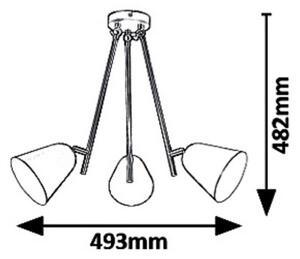 Rabalux 5376 - Lampadario a sospensione con supporto rigido ALDER 3xE14/40W/230V