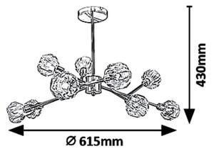 Rabalux 5395 - Lampadario a sospensione con supporto rigido KASSIA 9xG9/5W/230V