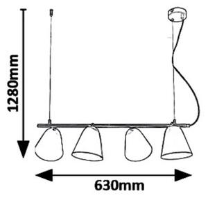 Rabalux 5377 - Lampadario a sospensione con filo ALTDER 4xE14/40W/230V