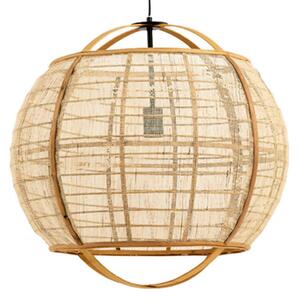 Lampada a sospensione - naturale - Reeva - bambù lino - Ø 50cm - E27 - 2972113 - Light & Living