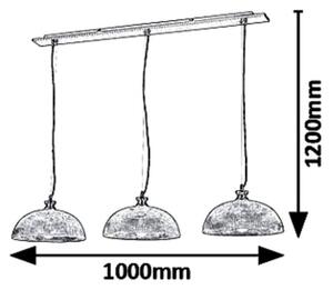 Rabalux 5460 - Lampadario a sospensione con filo PETRINA 3xE27/40W/230V