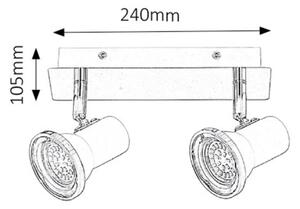 Rabalux 5498 - LED Faretto da bagno STEVE 2xGU10/4,5W/230V