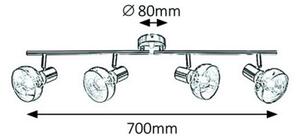 Rabalux 5550 - Faretto HOLLY 4xE14/40W/230V oro