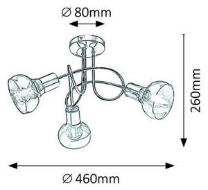 Rabalux 5548 - Lampadario fisso HOLLY 3xE14/40W/230V oro