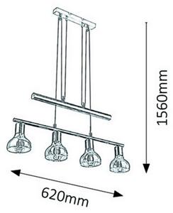 Rabalux 5551 - Lampadario a sospensione con filo HOLLY 4xE14/40W/230V oro