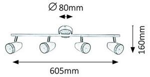 Rabalux 5567 - Faretto LED KAREN 4xLED/4W/230V