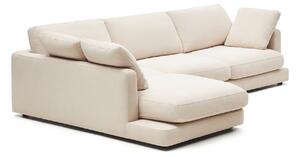Divano Gala 4 posti con chaise longue sinistra beige 300 cm