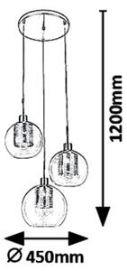 Rabalux 6496 - Lampadario a sospensione con filo PHILANA 3xE14/40W/230V