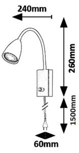 Rabalux 6720 - Luce Spot da parete MIKA 1xGU10/25W/230V