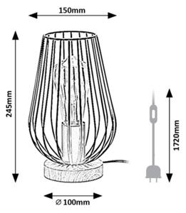 Rabalux 6915 - Lampada da tavolo GREMIO 1xE27/40W/230V nero