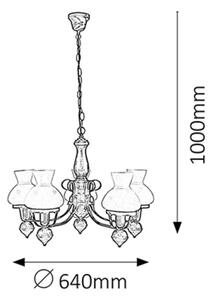 Rabalux 7079 - Lampadario a sospensione con catena PETRONEL 5xE27/60W/230V
