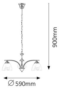 Rabalux 7203 - Lampadario a sospensione con catena TRISTAN 3xE14/40W/230V