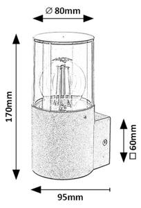 Rabalux 7158 - Lampada da parete esterna TEPLICE 1xE27/12W/230V IP44