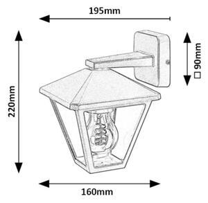 Rabalux 7147 - Lampada da parete esterna PARAVENTO 1xE27/40W/230V IP44
