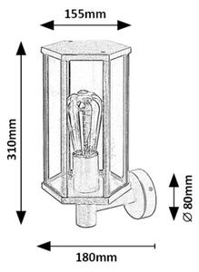 Rabalux 7239 - Lampada da parete esterna DUBROVNIK 1xE27/40W/230V IP44