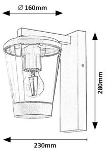 Rabalux 7266 - Lampada da parete esterna SAVANO 1xE27/40W/230V IP44