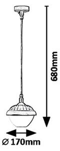 Rabalux 7674 - Lampadario da esterno a sospensione con filo MODESTO 1xE27/40W/230V IP44