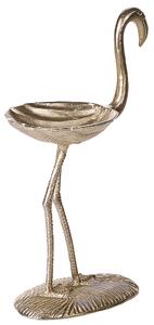Decorazione domestica Fenicottero d'oro in alluminio a forma di vassoio portaoggetti Figurina moderna di design industriale Beliani