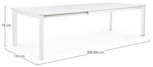 Tavolo Allungabile In Alluminio Bianco Per Esterni 110x200-300 Konnor Bizzotto - Bizzotto