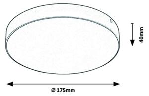 Rabalux - Plafoniera LED per bagno, 18W, 230V, 3000-6000K, IP44, bianco
