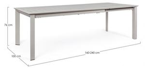 Tavolo Allungabile In Alluminio Per Esterni 100x160-240 Konnor Rastin Bizzotto - Bizzotto