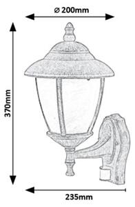 Rabalux 7836 - Applique da esterno con sensore MADRID 1xE27/60W/230V IP43