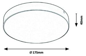 Rabalux - Plafoniera LED/18W/230V 2800-6000K IP44 nera
