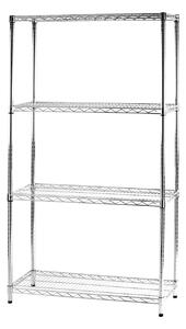 Scaffale in Acciaio Cromato per Esterno 4 Piani 36X90X137Cm Tosini ZN1436-4